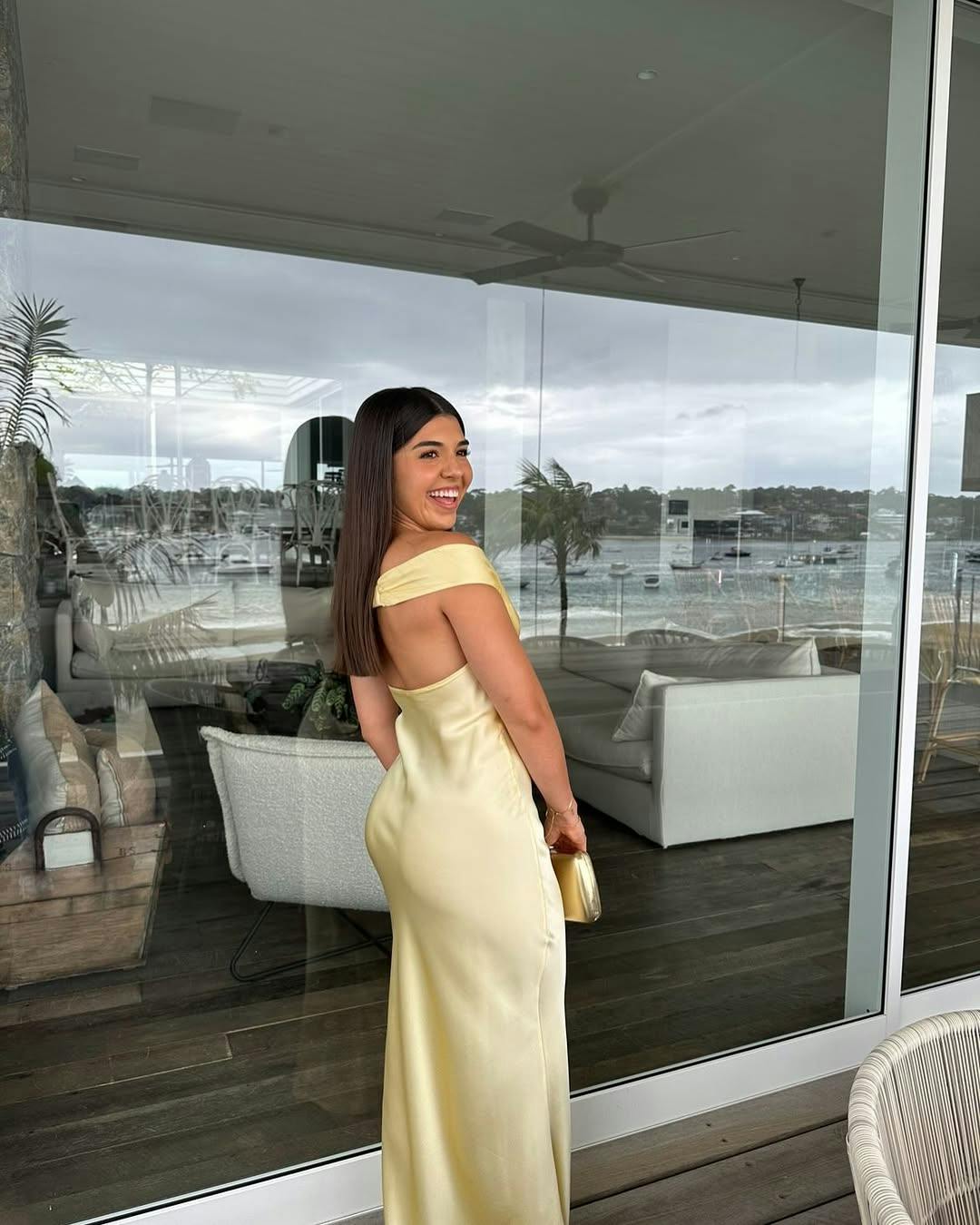 Off The Shoulder Sheath Satin Long Prom Dress in Purple
