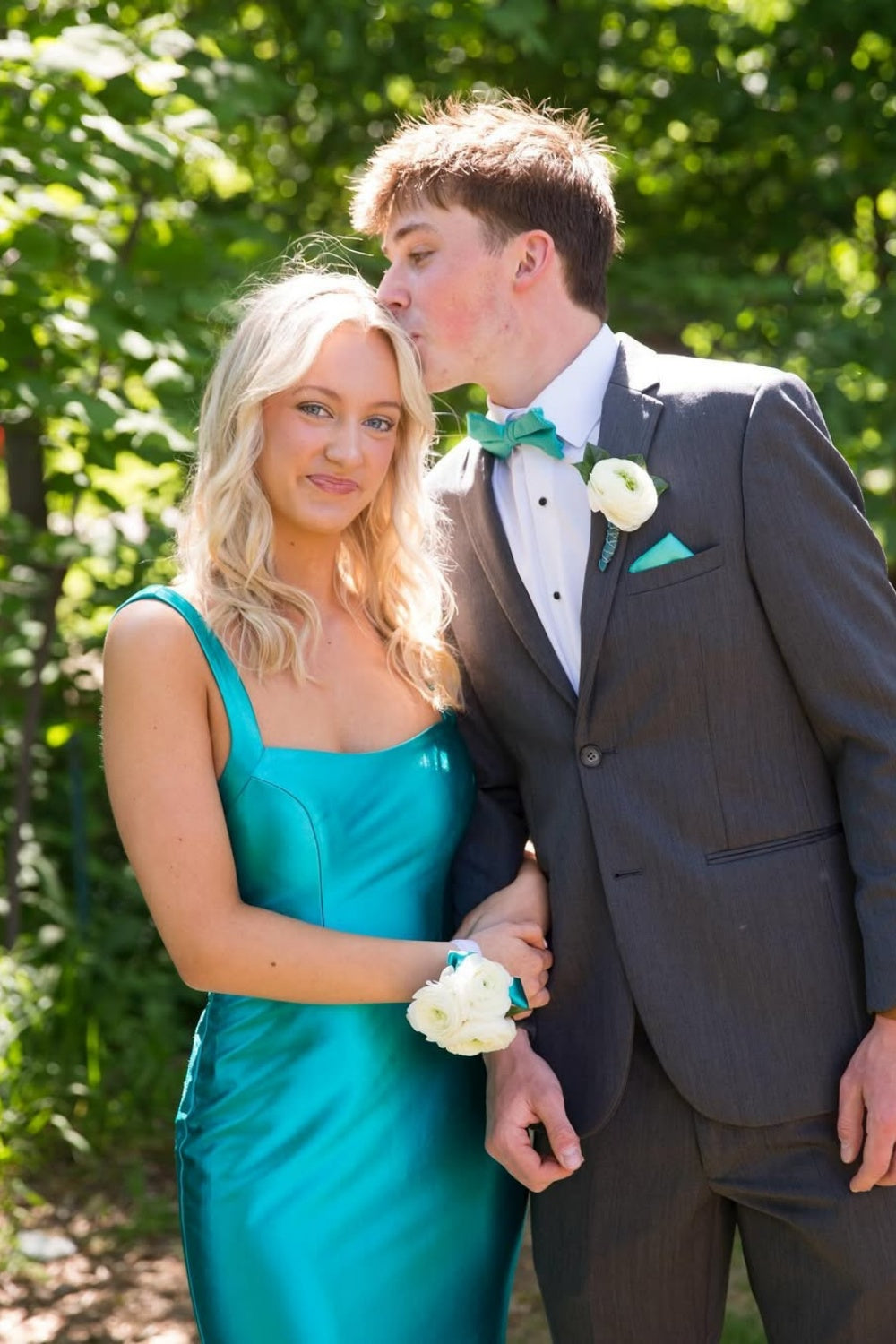 Mermaid Straps Ruched Lace-up Prom Dress in Auqa