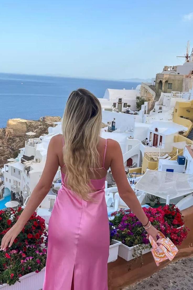 Spaghetti Strap Mermaid Prom Dress with Slit in Pink