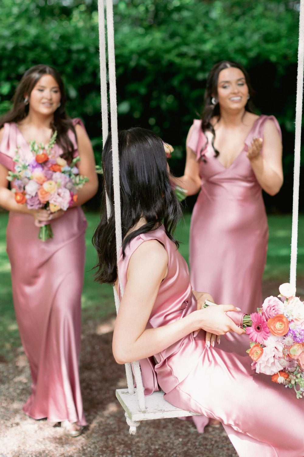 Bow Straps Fitted Open Back Bridesmaid Dress in Grey