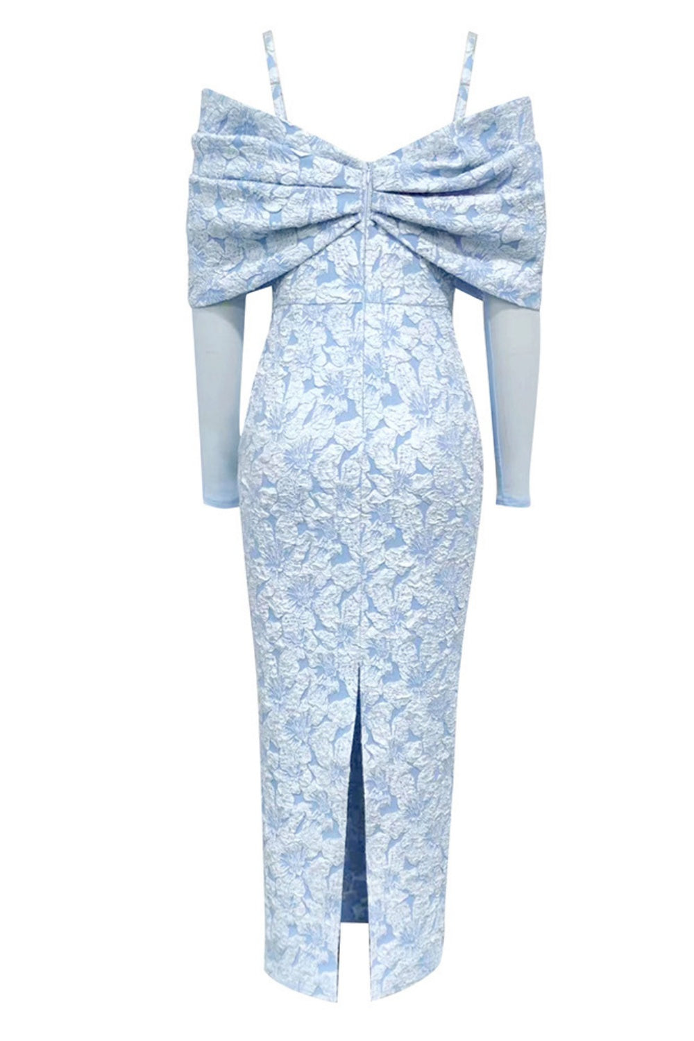 Fitted Off-the-shoulder Holiday Dress in Floral