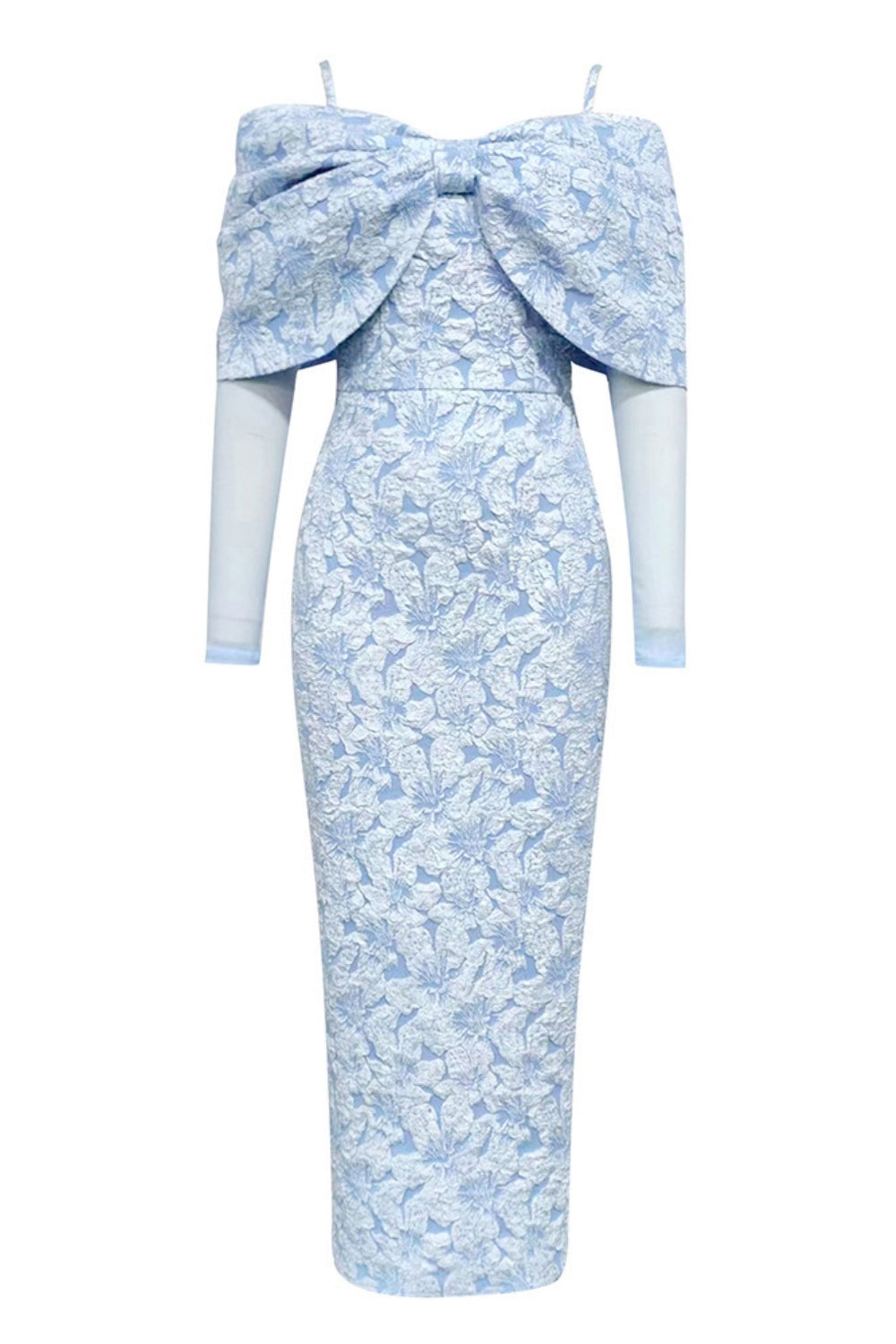 Fitted Off-the-shoulder Holiday Dress in Floral