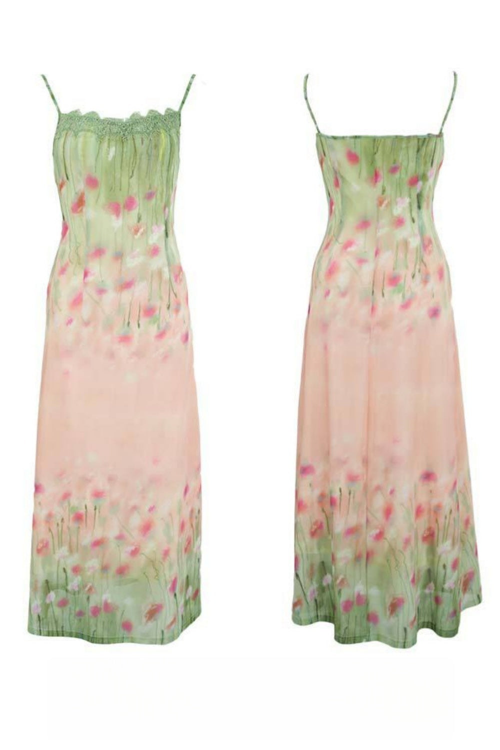 Floral Print Spaghetti Strap A-line Holiday Dress