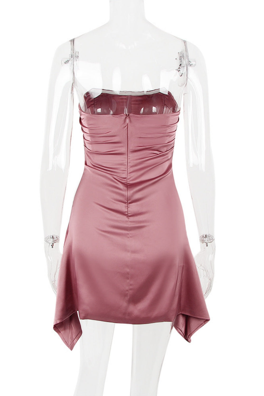 Strapless Ruched Fitted Party Dress in Floral