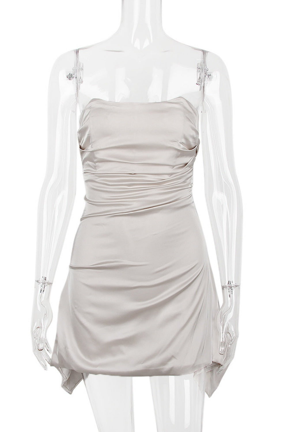Strapless Ruched Fitted Party Dress in Floral
