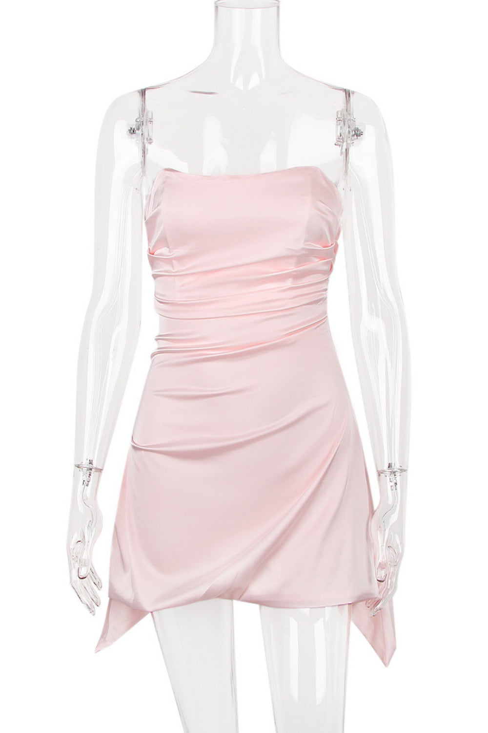 Strapless Ruched Fitted Party Dress in Floral