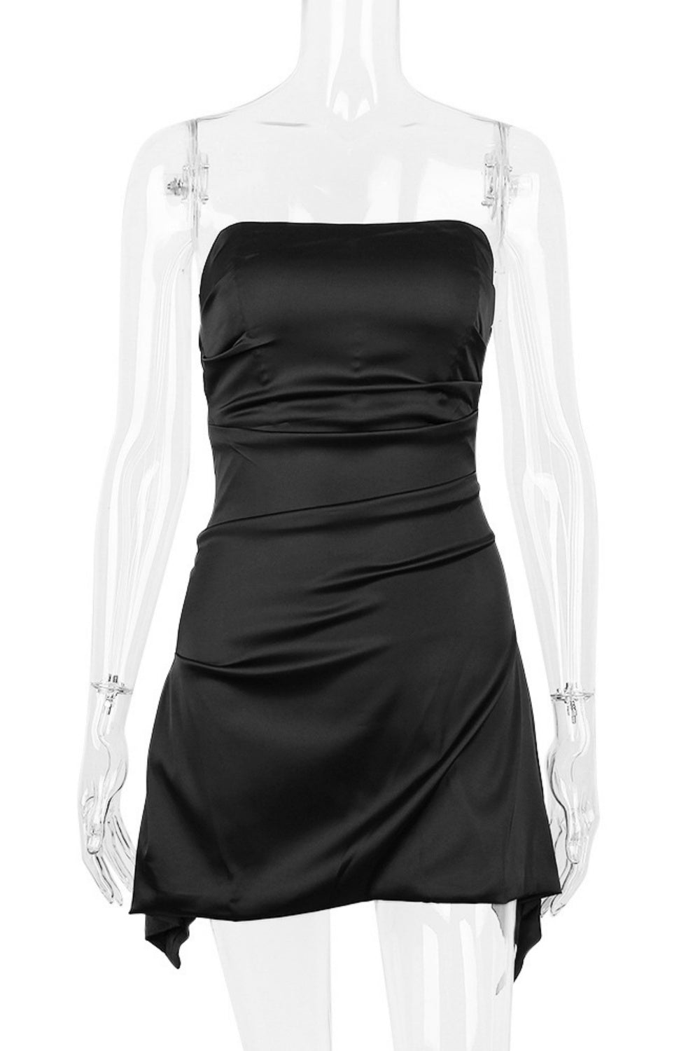 Strapless Ruched Fitted Party Dress in Floral