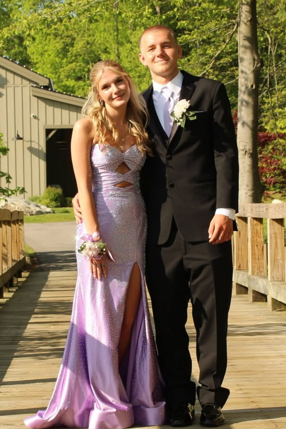 Beaded Sweetheart Mermaid Prom Dress with Keyhole in Purple
