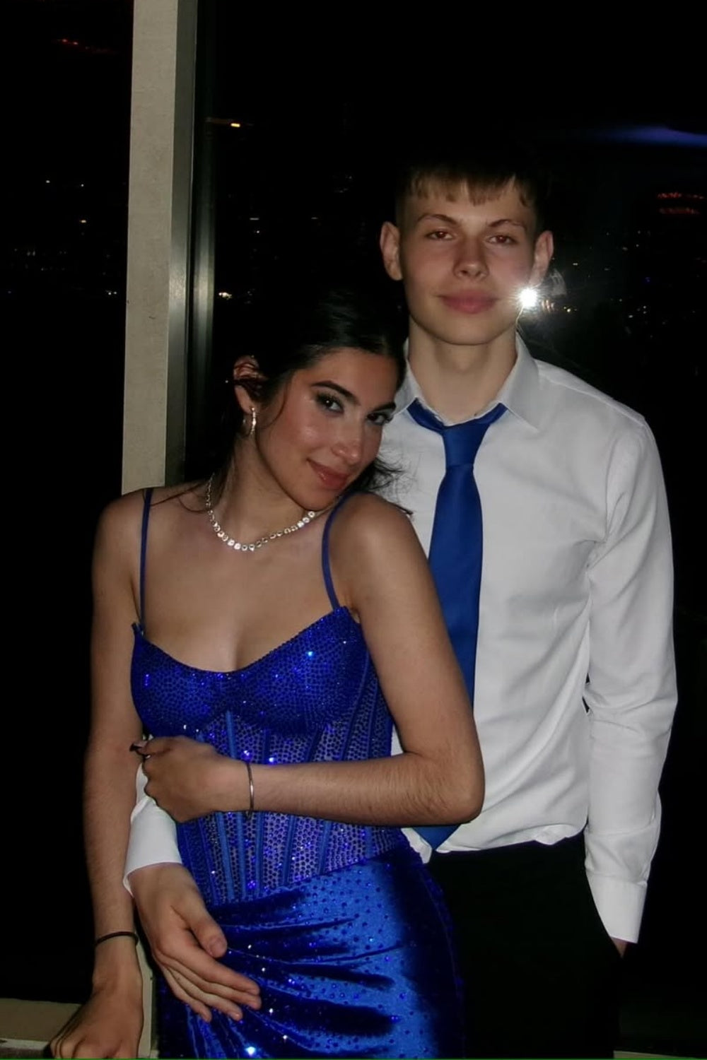 Beaded Spaghetti Strap Ruched Mermaid Prom Dress in Royal Blue
