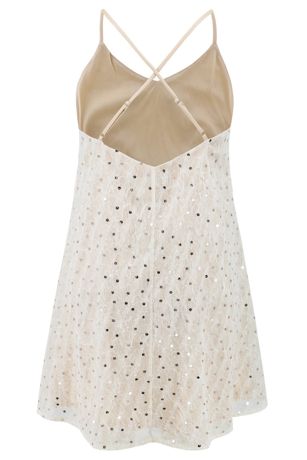 Sexy Sequin Spaghetti Straps Homecoming Dress in Apricot