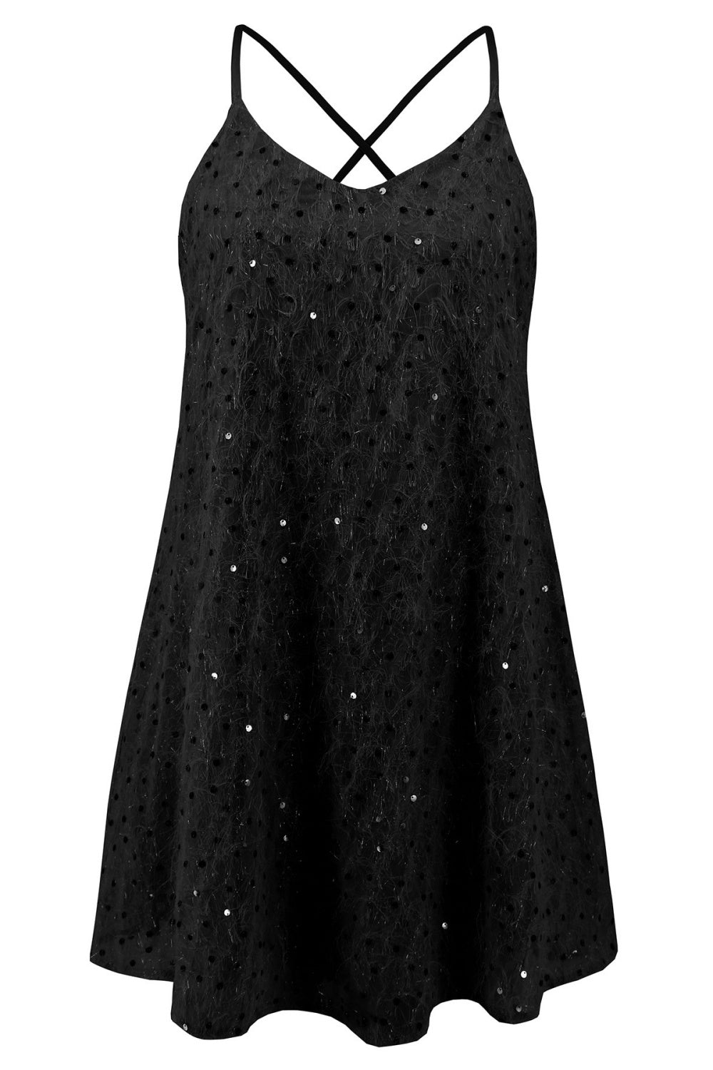 Sexy Sequin Spaghetti Straps Homecoming Dress in Apricot