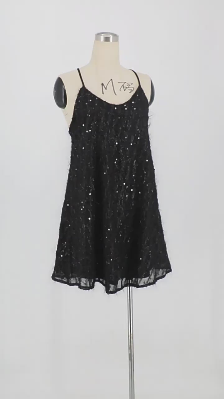 Sexy Sequin Spaghetti Straps Homecoming Dress in Apricot
